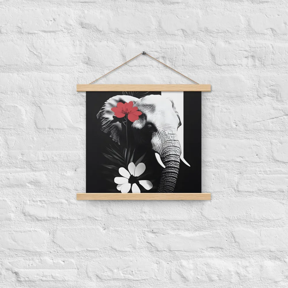 Elephant Harmony | Poster With Oak Wood Hanger | 14″×14″
