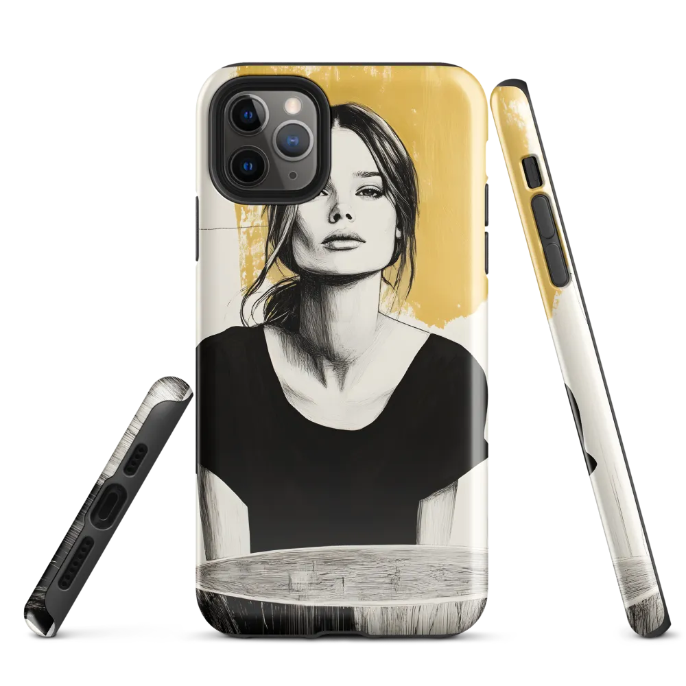 Golden Serenity: A Minimalist Portrait | Phone Case |  11 Pro Max | Tough Case | Glossy