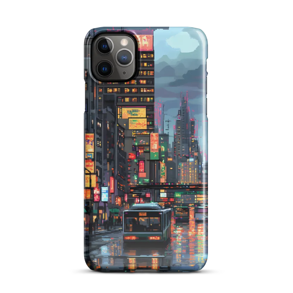 Neon Dreams: A Pixelated Urban Night | Phone Case |  11 Pro Max | Snap Case | Glossy