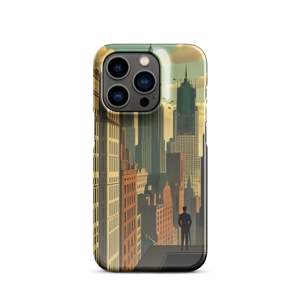 Urban Dreams: A Silhouette in Art Deco Cityscape