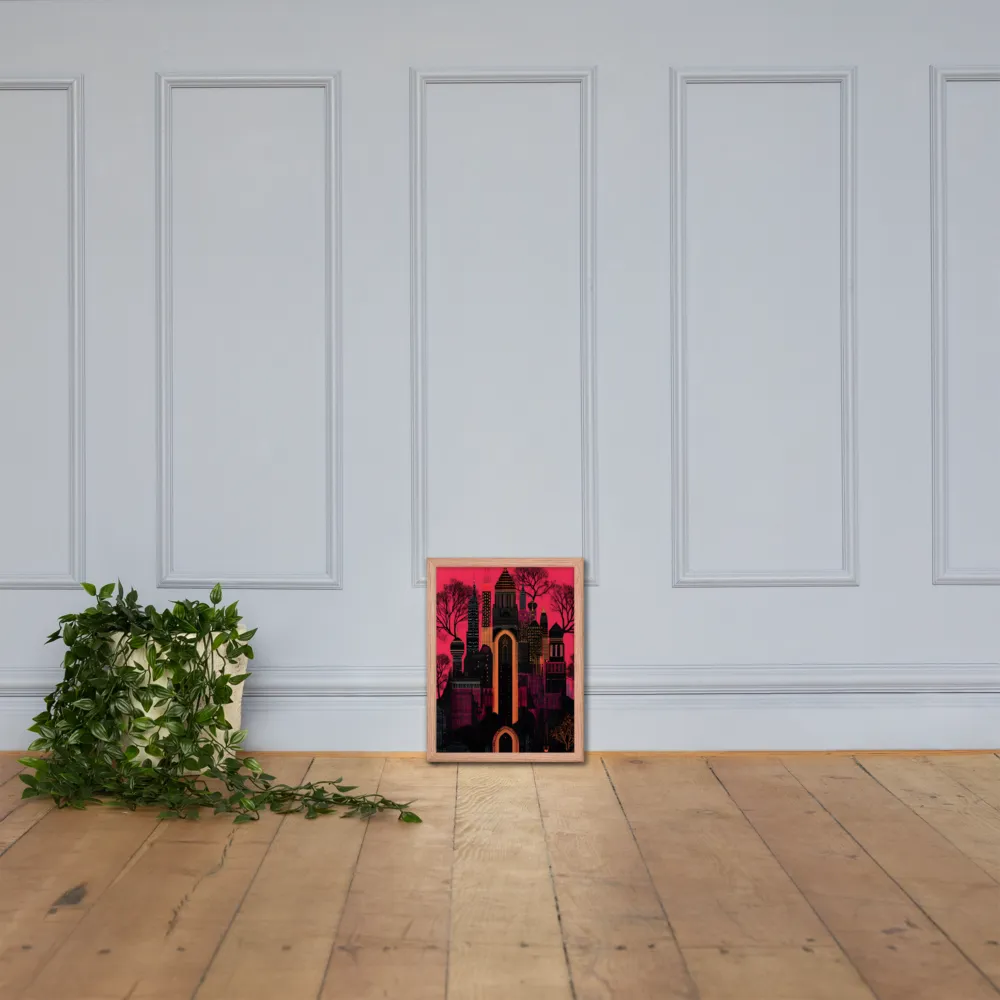 Urban Reverie | Poster with Red oak Frame | 12″×16″
