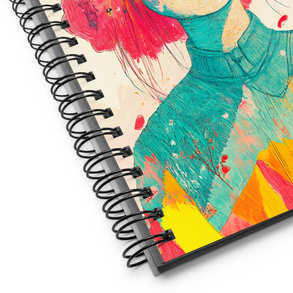 Whimsical Floral Portrait | Spiral Notebook