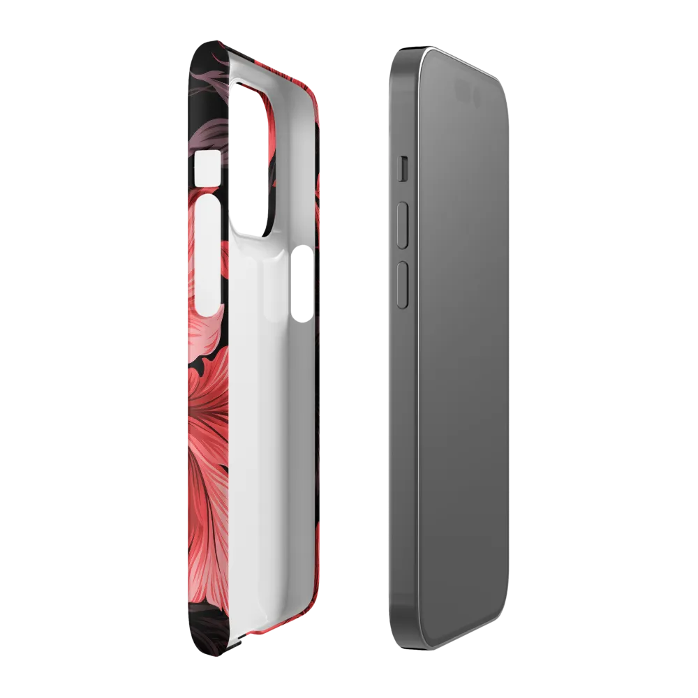 Tropical Elegance in Red | Phone Case |  14 Pro | Snap Case | Matte
