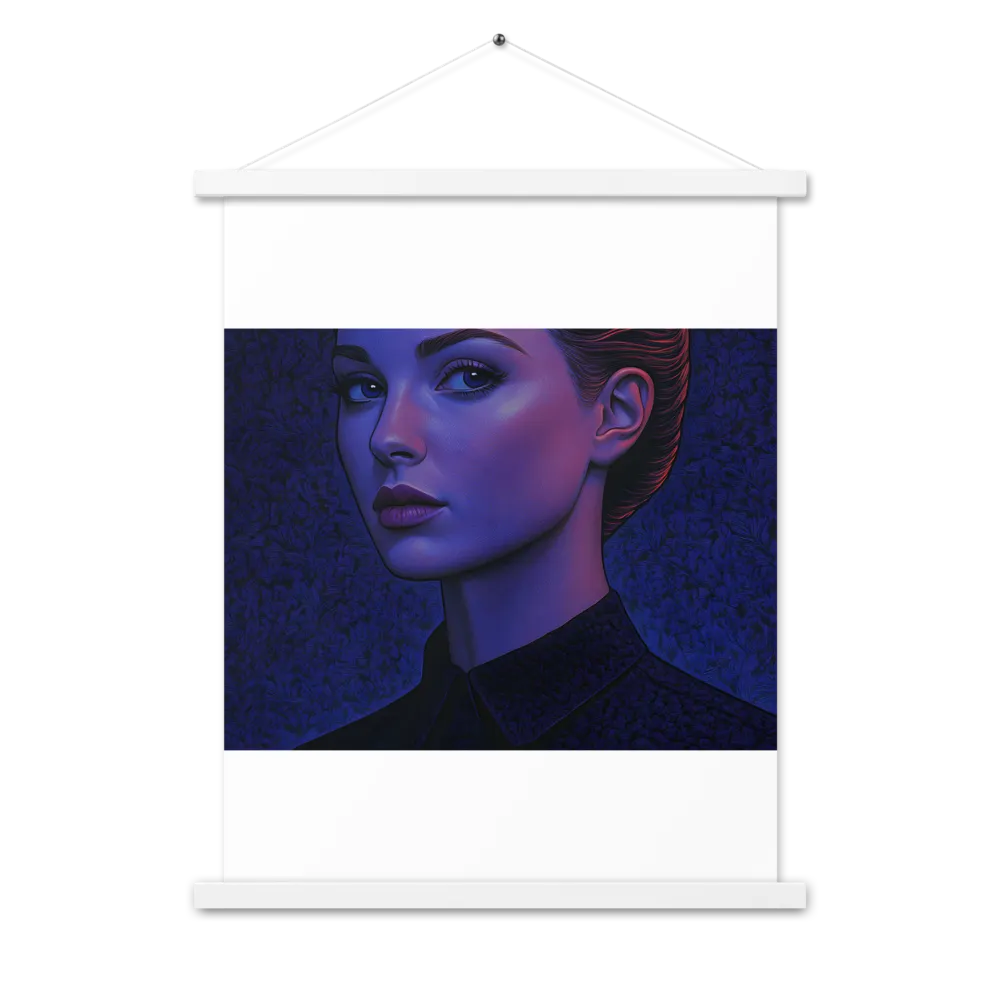 Ethereal Portrait in Blue and Red | Poster With White Wood Hanger | 18″×24″