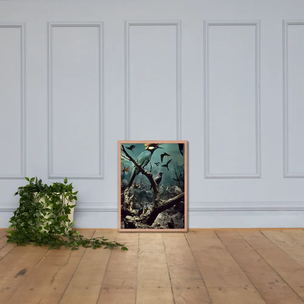 Whispers of the Avian Realm | Poster with Red oak Frame | 18″×24″