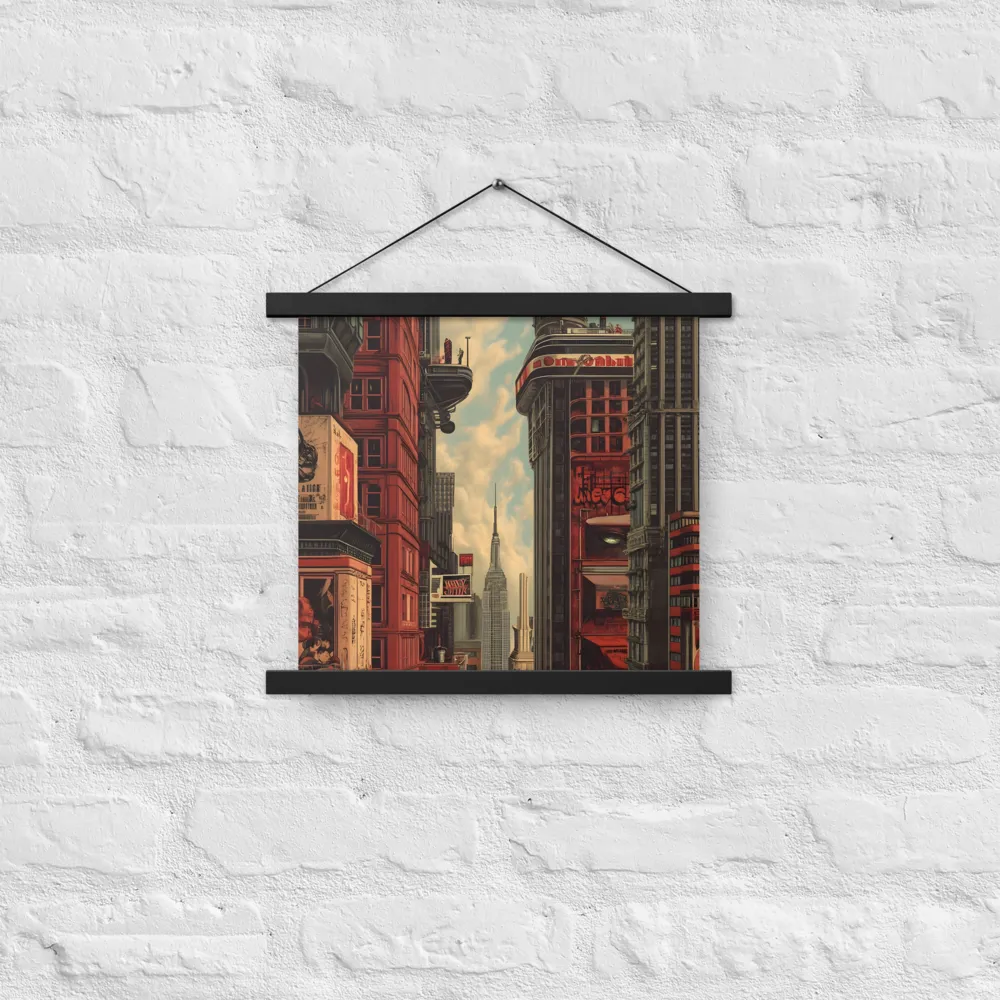 A Glimpse of Tomorrow: Urban Ambition | Poster With Black Wood Hanger | 14″×14″