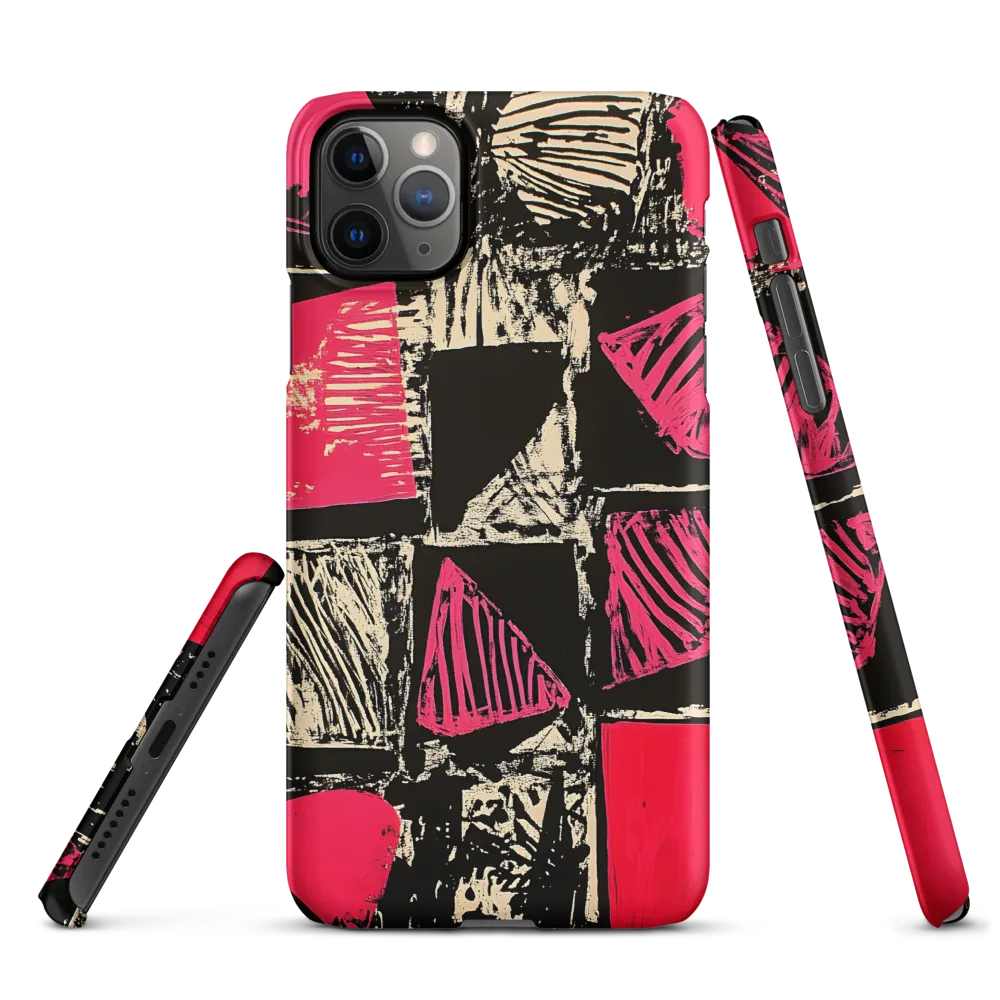 Geometric Symphony in Pink and Black