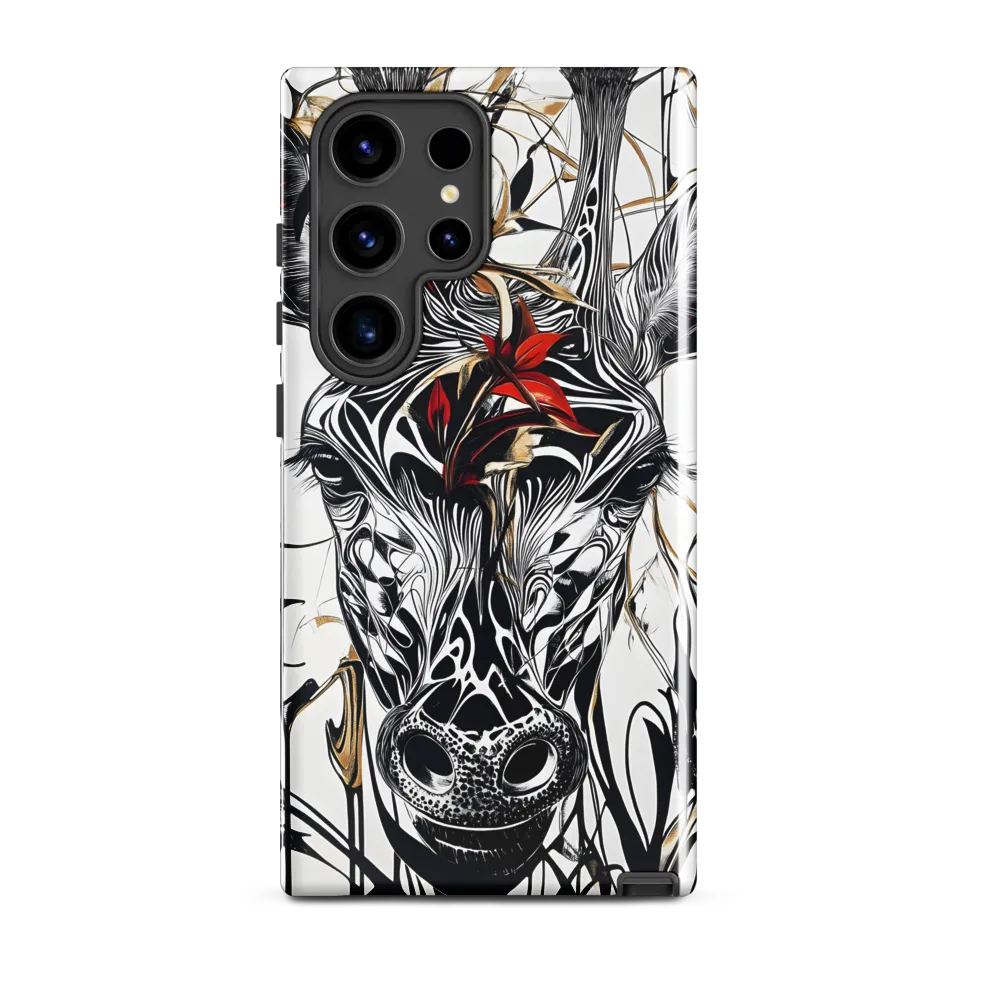 Floral Elegance: The Giraffe's Portrait