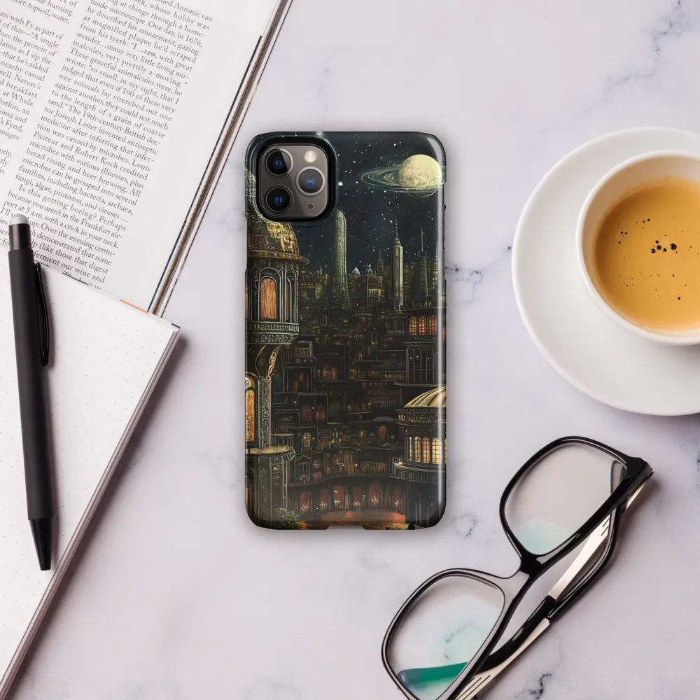 Celestial Enigma: A Surreal Cityscape | Phone Case |  11 Pro Max | Snap Case | Glossy