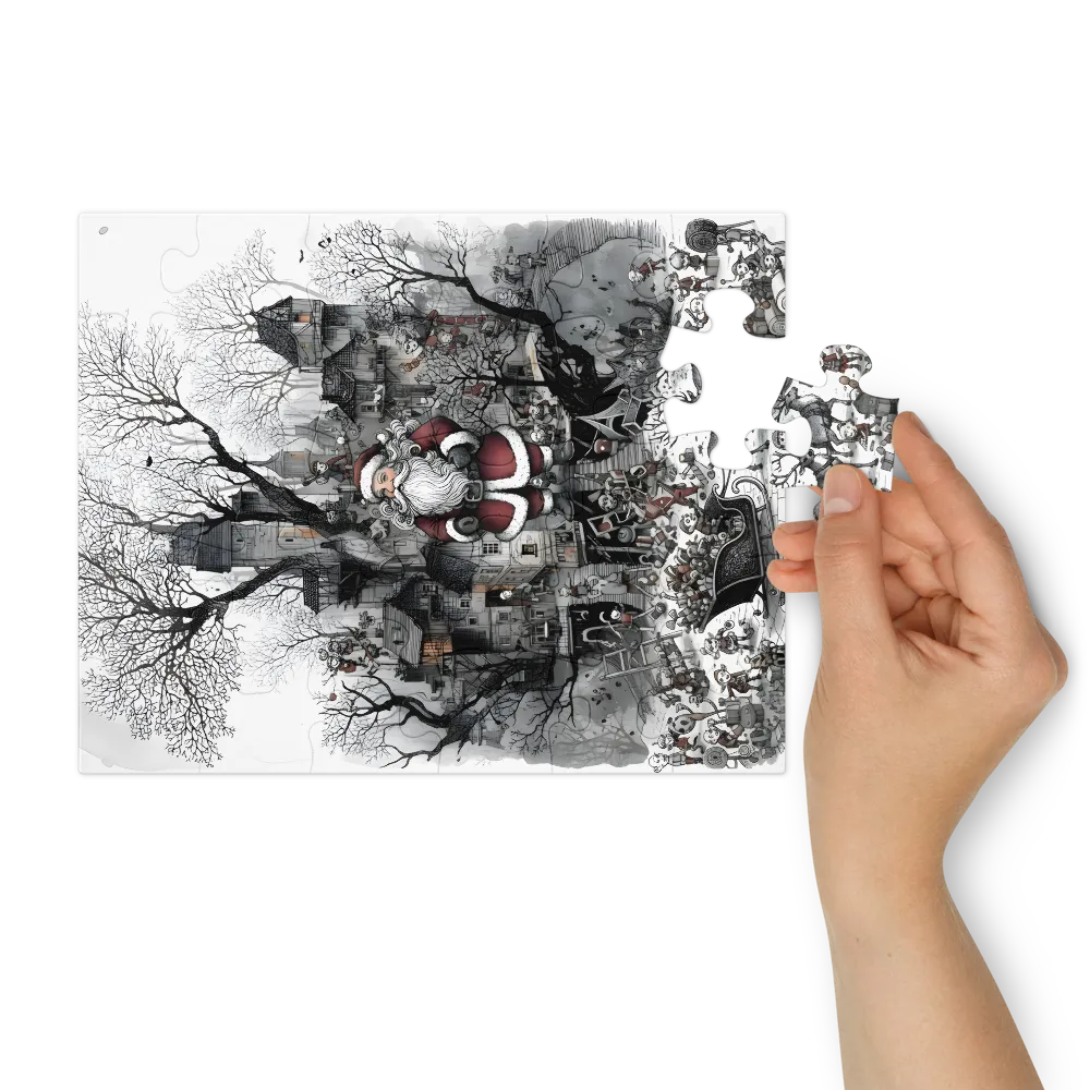 Santa's Treehouse Workshop 
 Jigsaw Puzzle in Tin Box