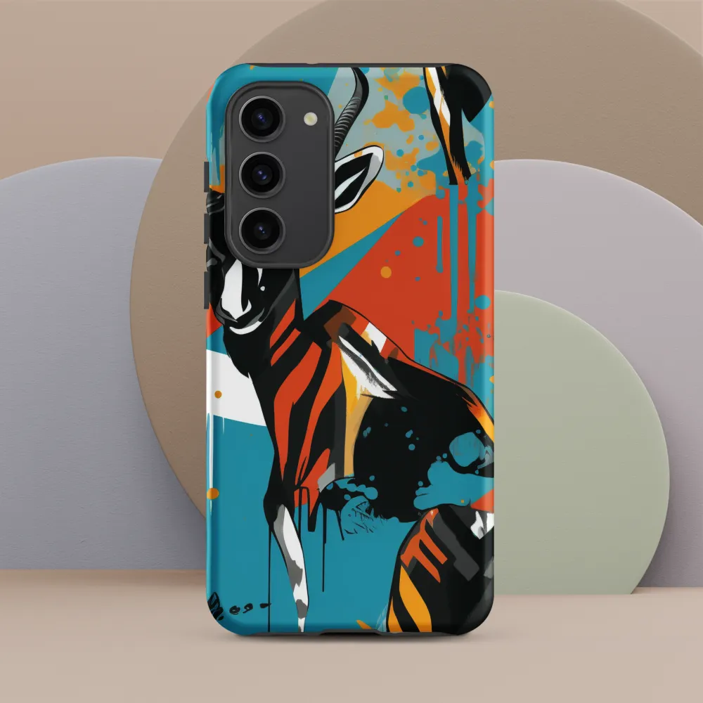 Dynamic Antelope in Vivid Abstract