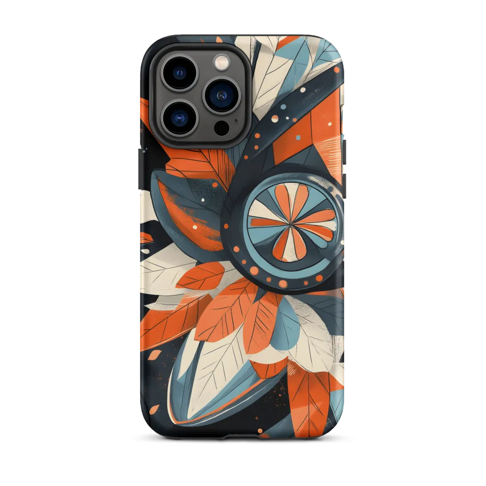 Floral Symphony in Orange and Teal