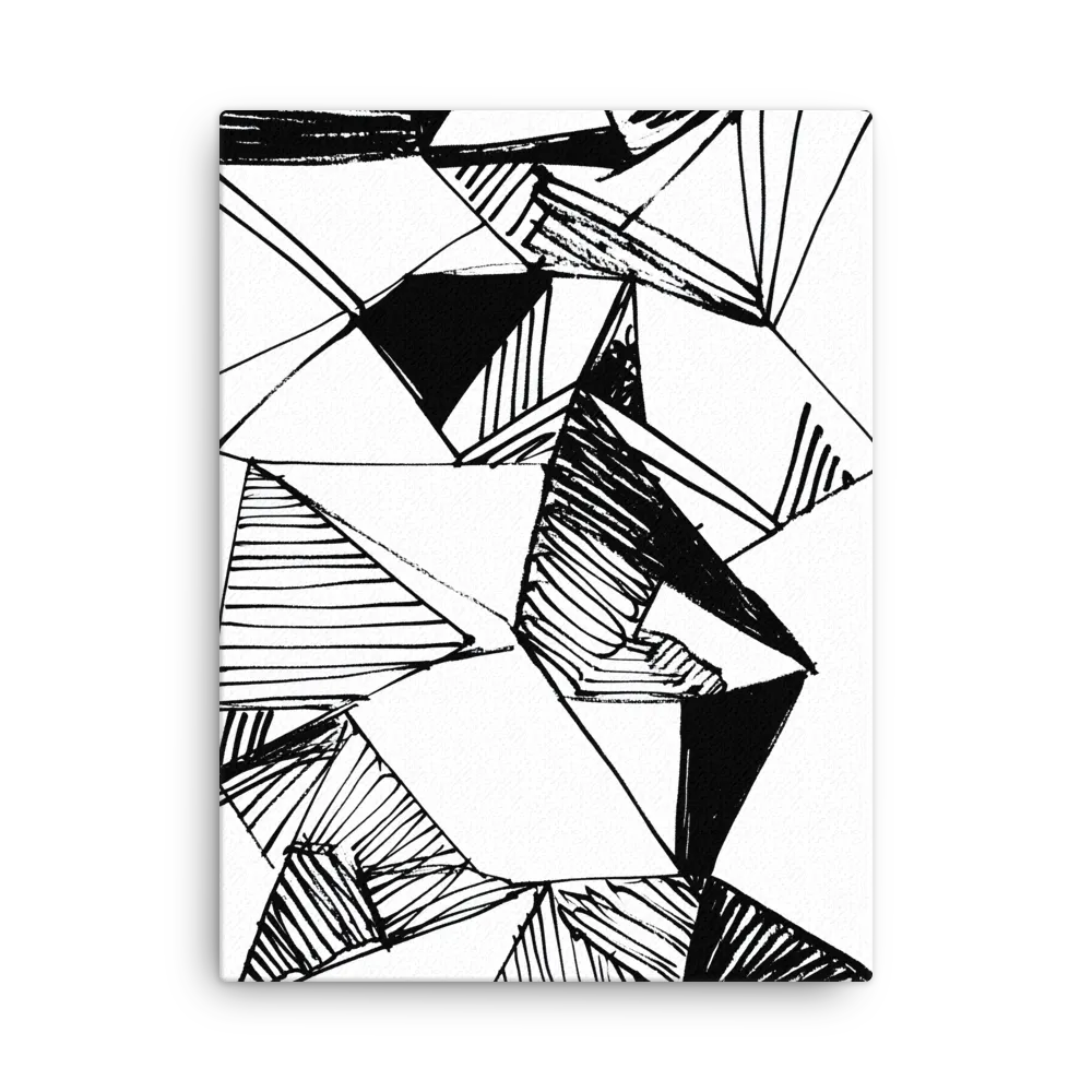 Dynamic Geometry in Ink | Thin Canvas | 24″×32″