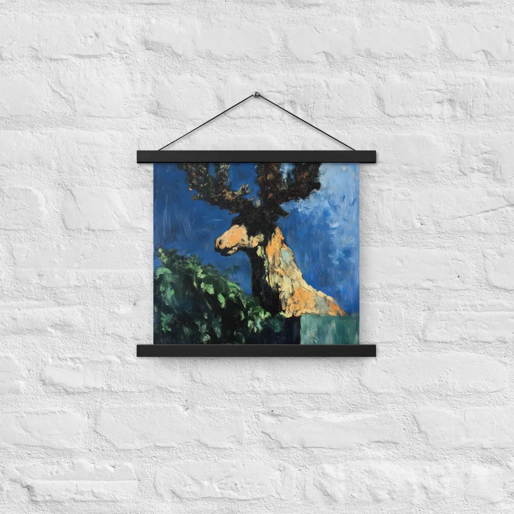 The Majestic Deer in Nature | Poster With Black Wood Hanger | 14″×14″