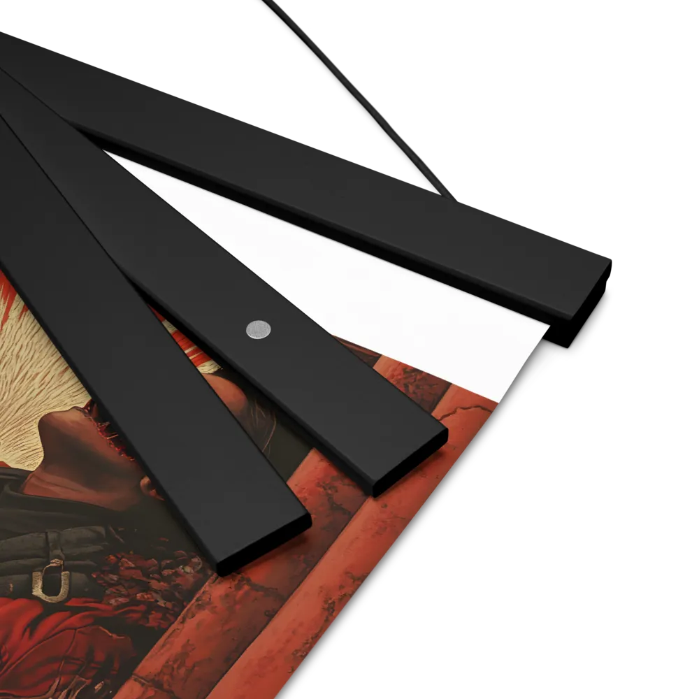 Defiant Echoes of Ruin | Poster With Black Wood Hanger | 8″×10″
