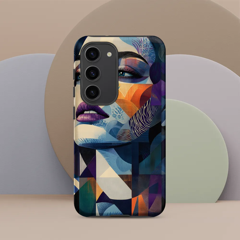 Fragmented Mystery: A Modern Portrait | Phone Case |  S23 | Tough Case | Matte