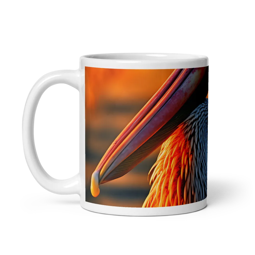 Elegance of the Pelican at Sunset | Mug with White inside | 11 oz