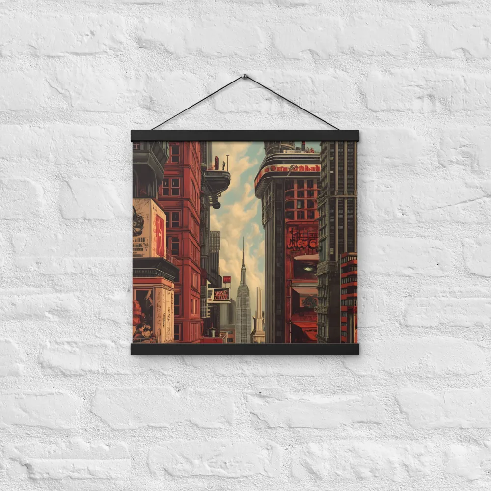 A Glimpse of Tomorrow: Urban Ambition | Poster With Black Wood Hanger | 16″×16″