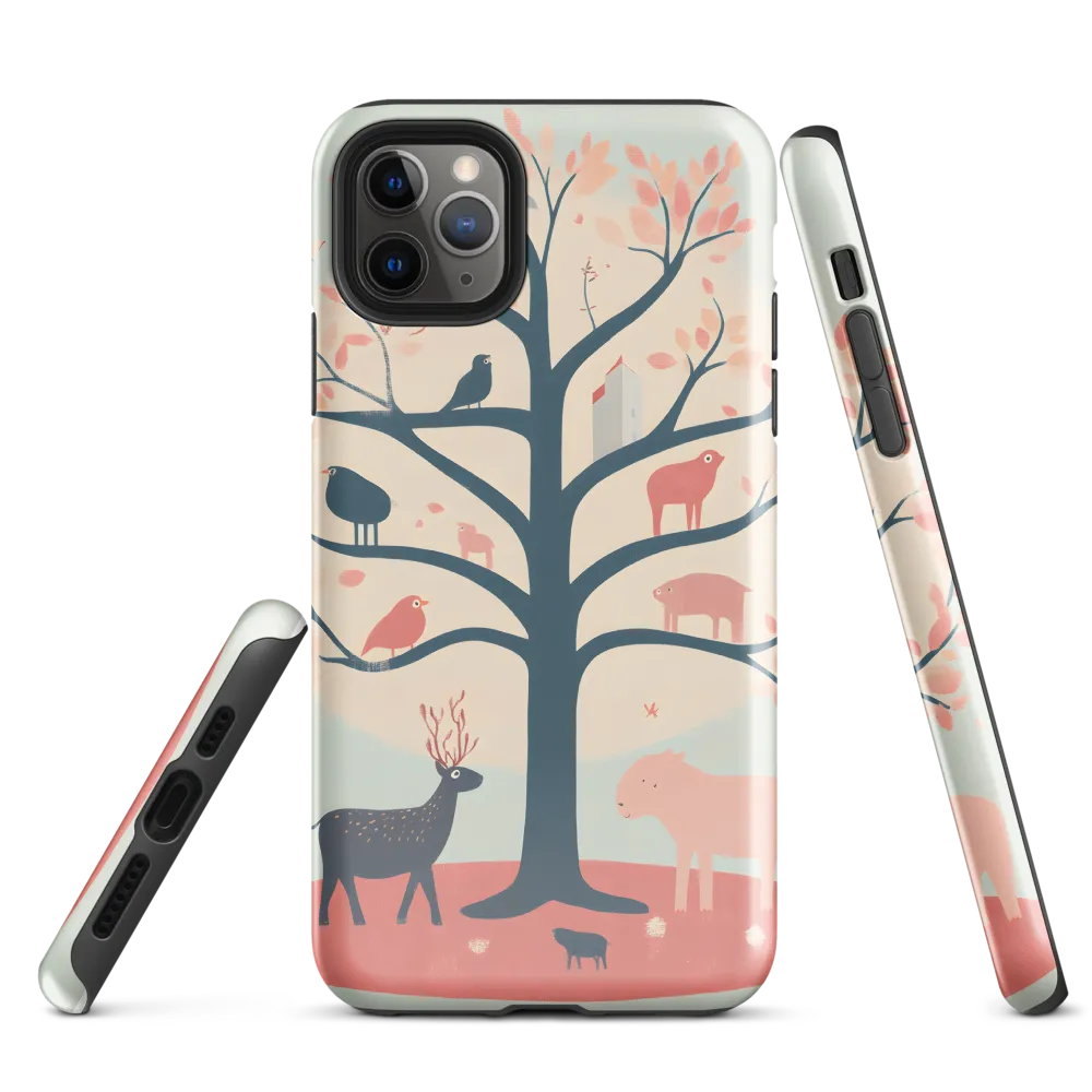 Whimsical Tree with Playful Creatures | Phone Case |  11 Pro Max | Tough Case | Glossy