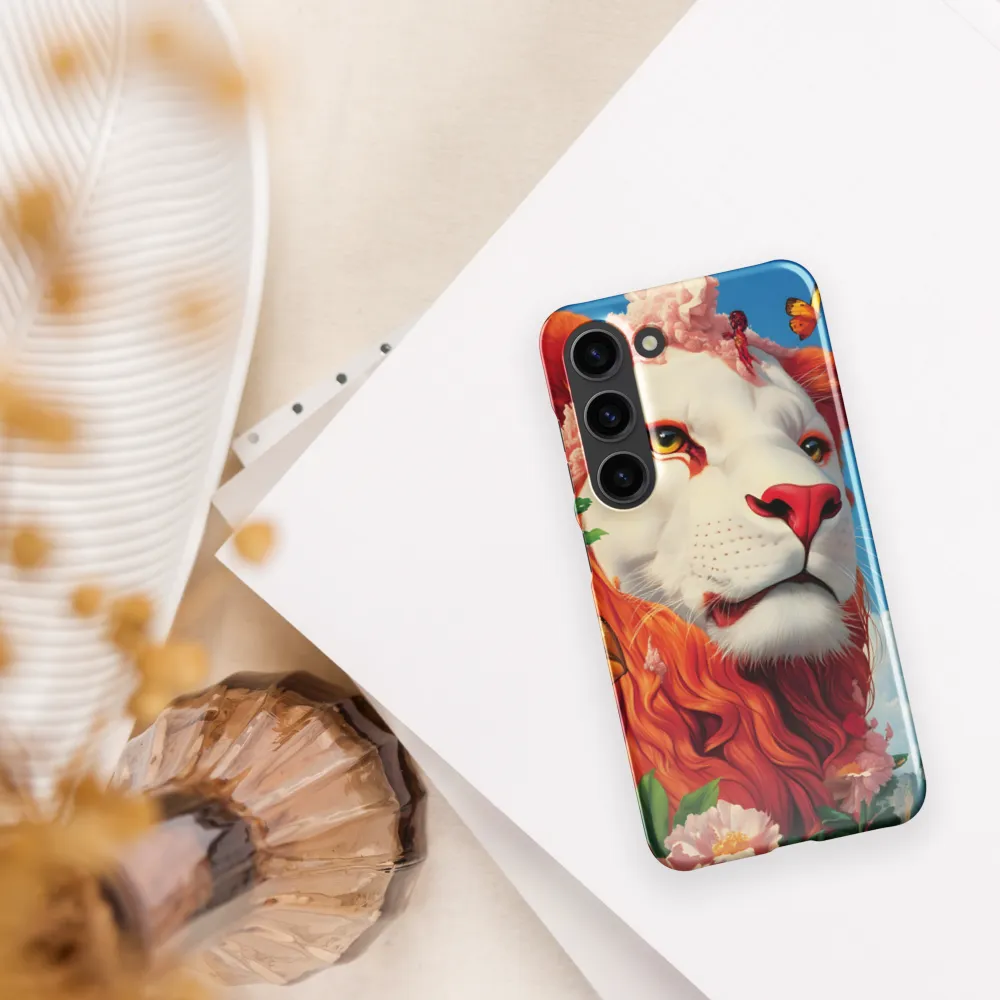 Majestic Lion Amidst Floral Splendor