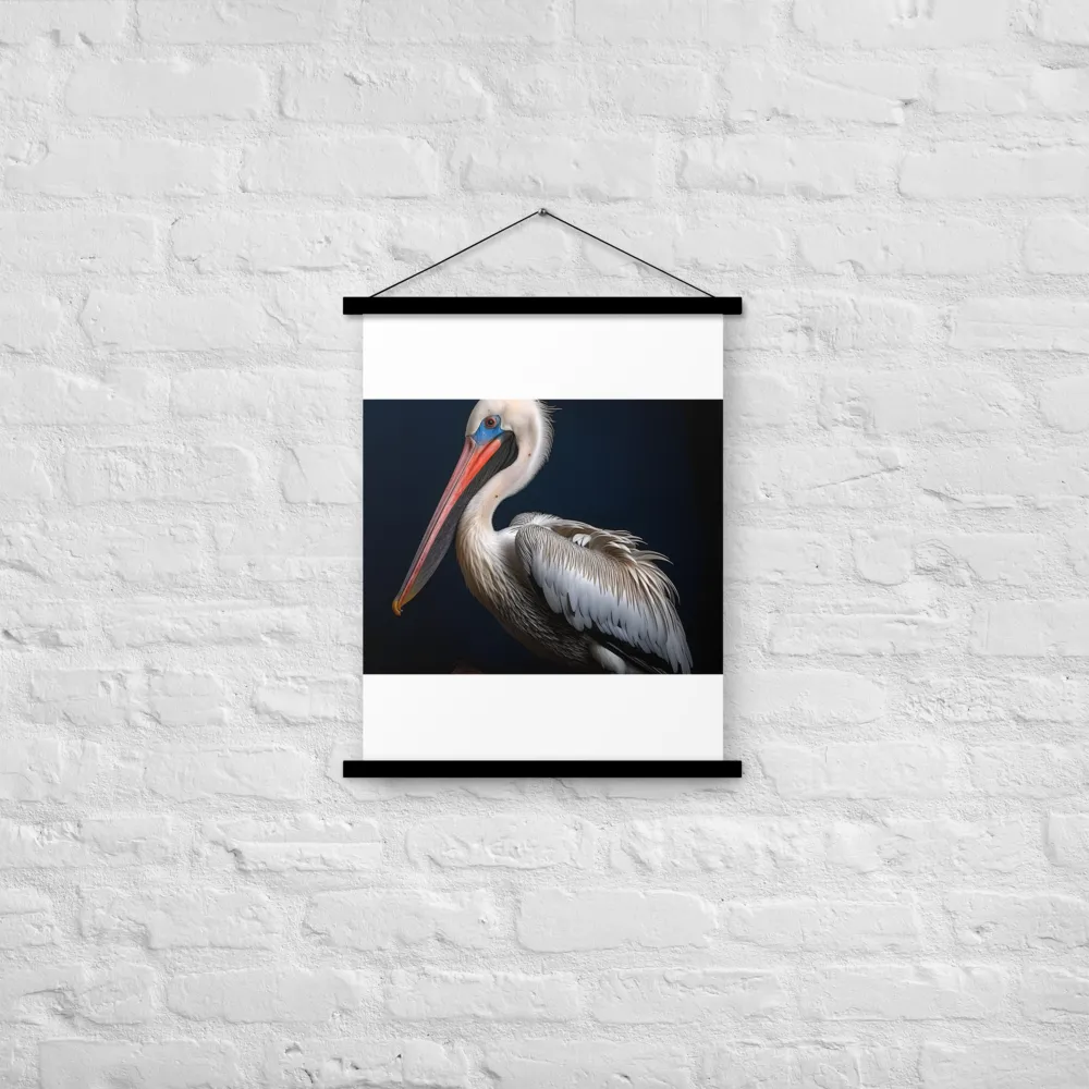 Majestic Pelican Portrait | Poster With Black Wood Hanger | 18″×24″
