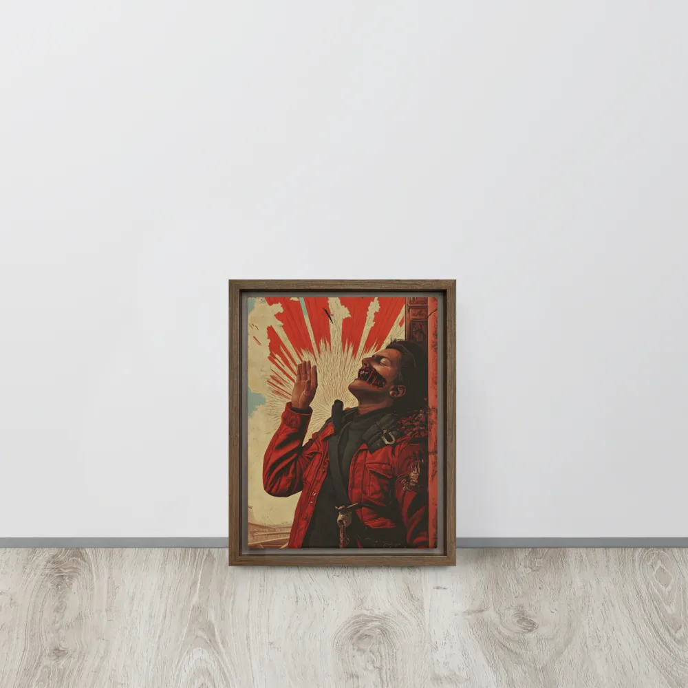 Defiant Echoes of Ruin | Canvas with Brown Frame | 9″×12″