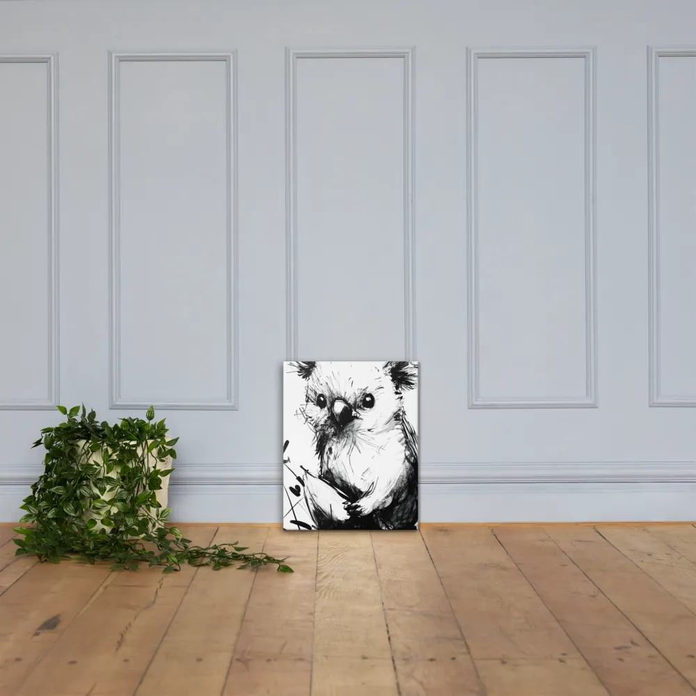 Whimsical Koala in Ink | Canvas | 16″×20″