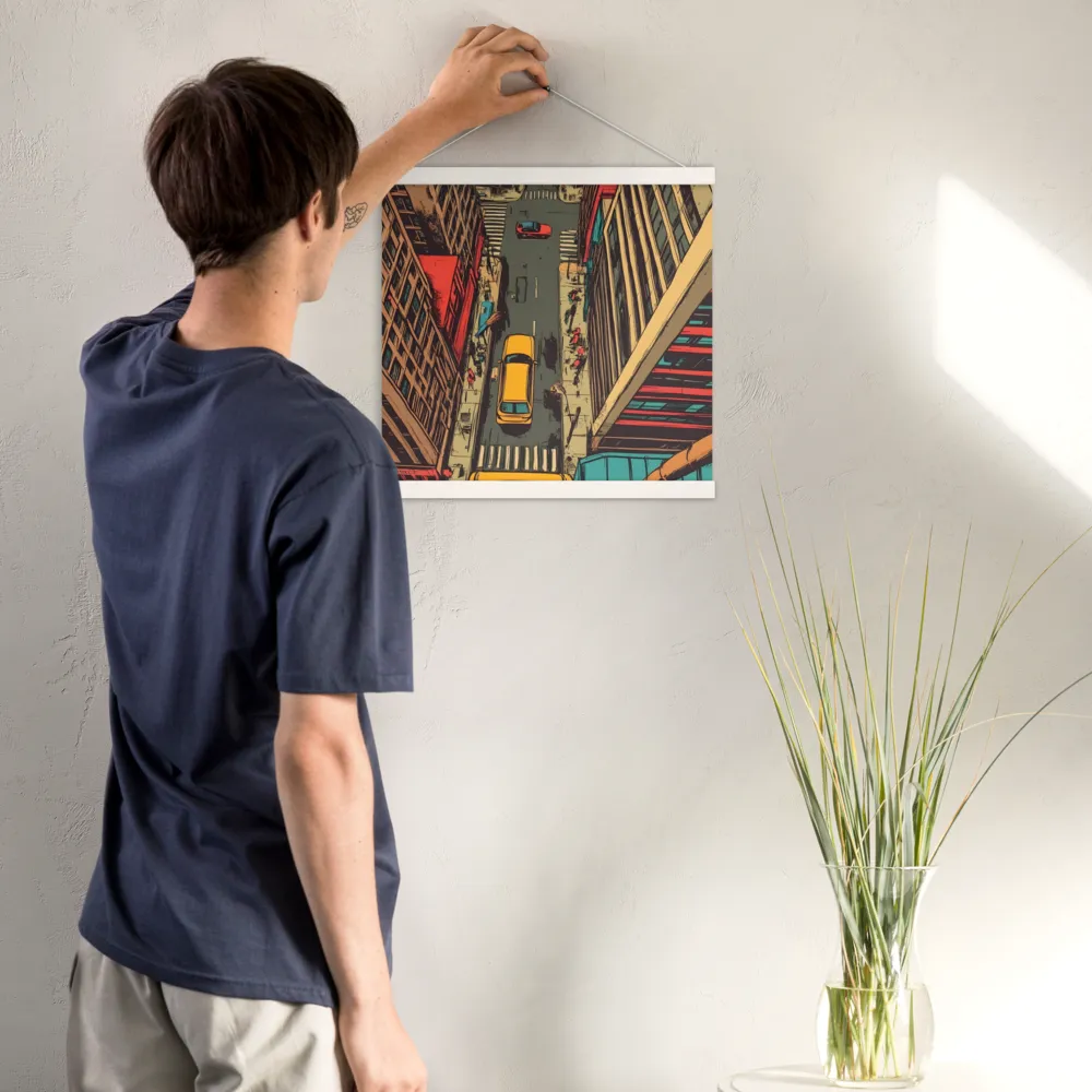 Urban Symphony | Poster With White Wood Hanger | 16″×16″