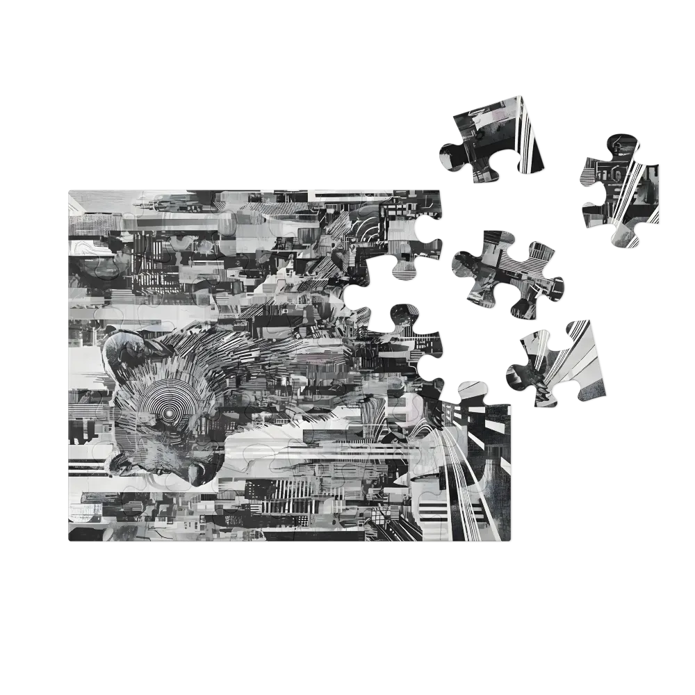 Metropolis Bear 
 Jigsaw Puzzle in Tin Box