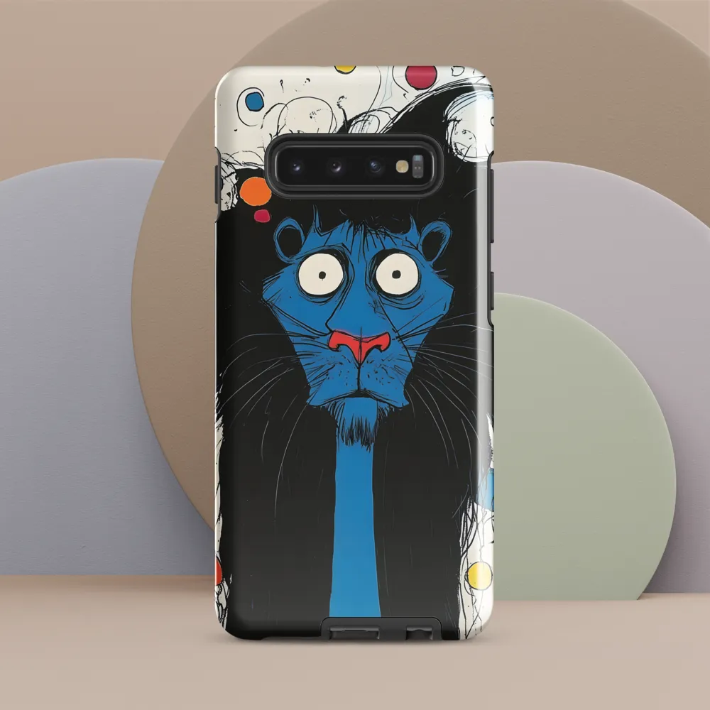 Whimsical Blue Lion | Phone Case |  S10 Plus | Tough Case | Glossy