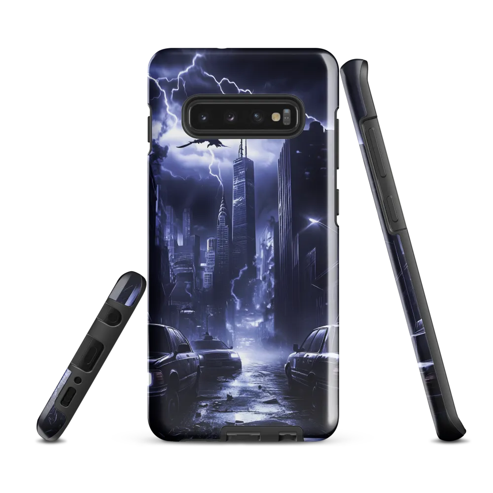 Stormy Cityscape: Shadows of the Night | Phone Case |  S10 Plus | Tough Case | Glossy