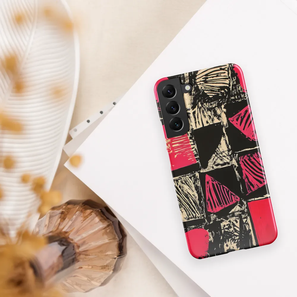 Geometric Symphony in Pink and Black