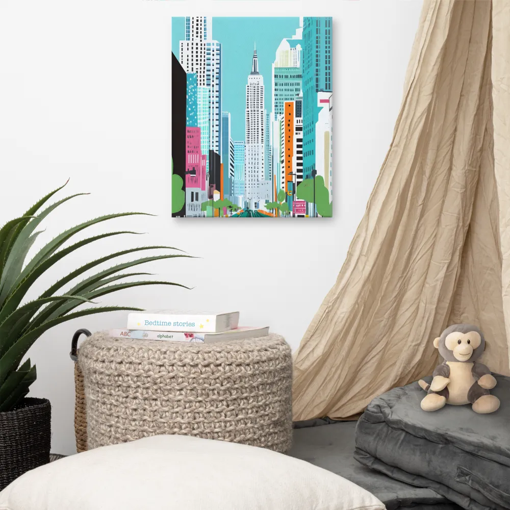 Urban Symphony: A Modern Cityscape | Canvas | 16″×20″