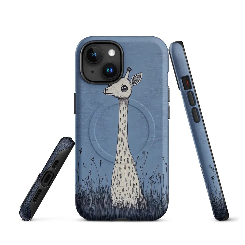 Whimsical Giraffe in Blue