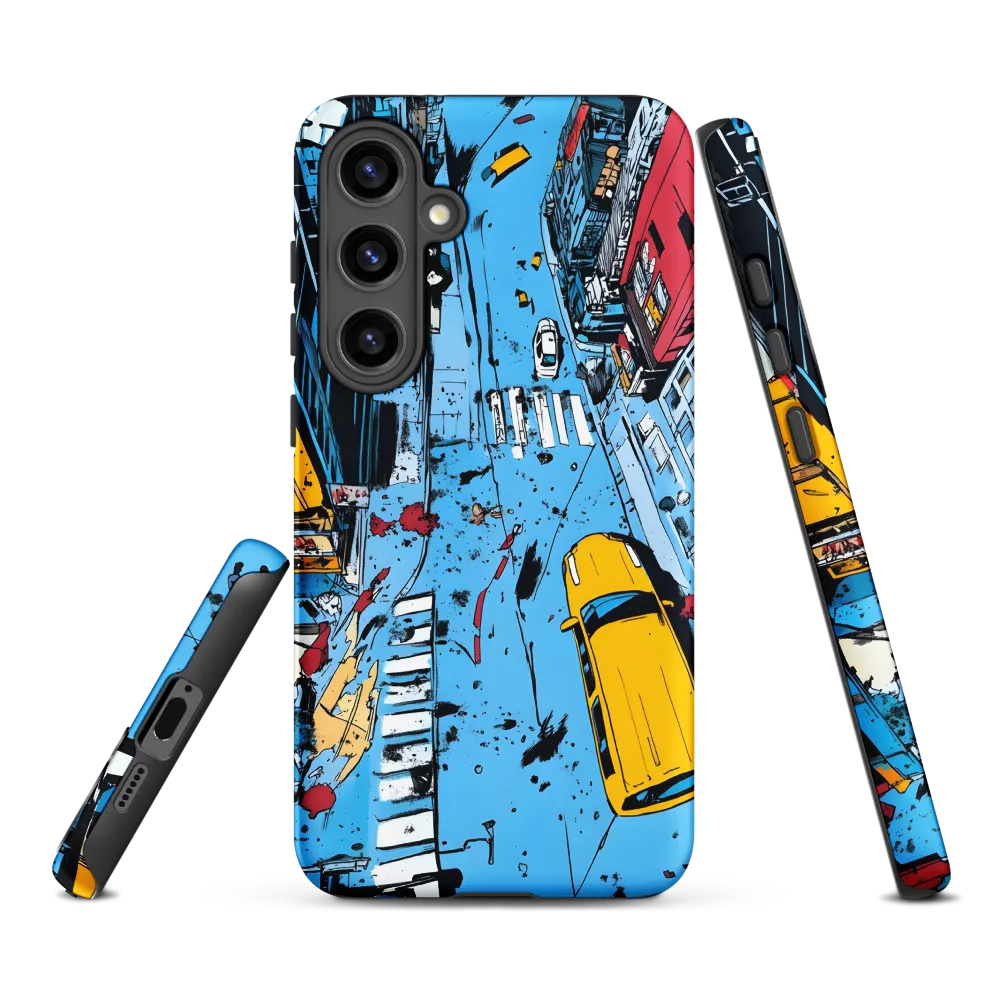 Urban Chaos: Aerial View of City Life | Phone Case |  S24 Plus | Tough Case | Matte