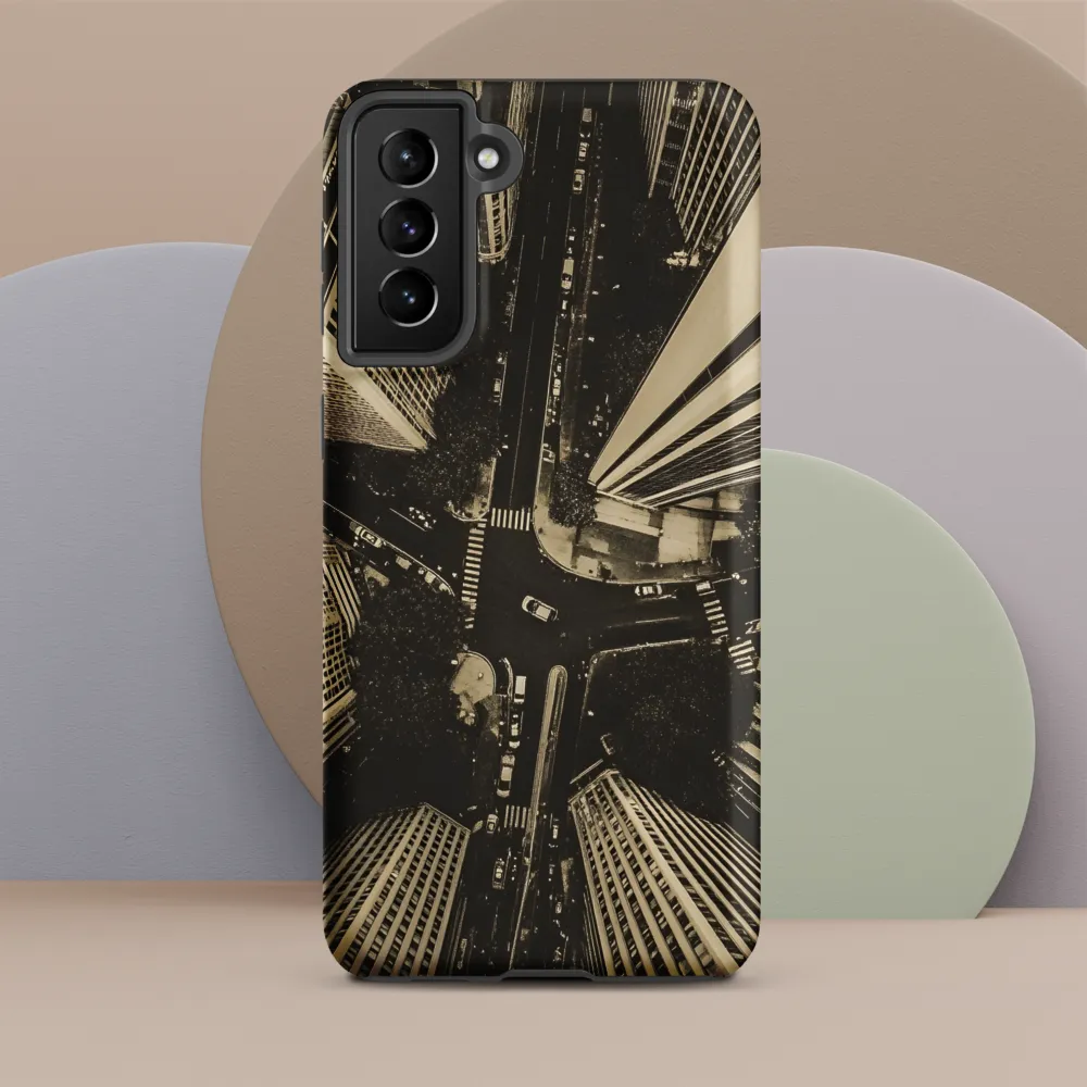 Urban Symphony: Aerial Perspective of City Life | Phone Case |  S21 Plus | Tough Case | Matte