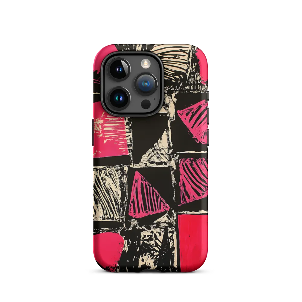 Geometric Symphony in Pink and Black
