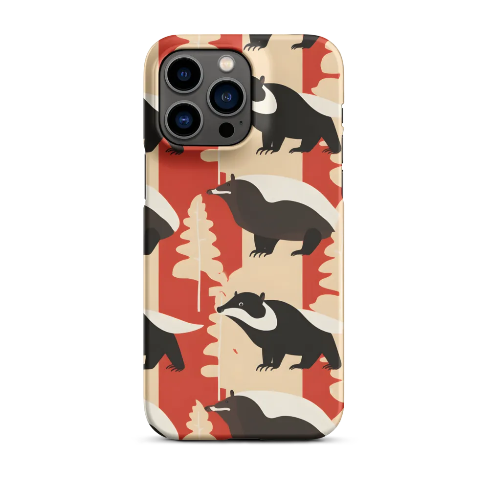 Wildlife Pattern: The Badger Tale | Phone Case |  14 Pro Max | Snap Case | Matte