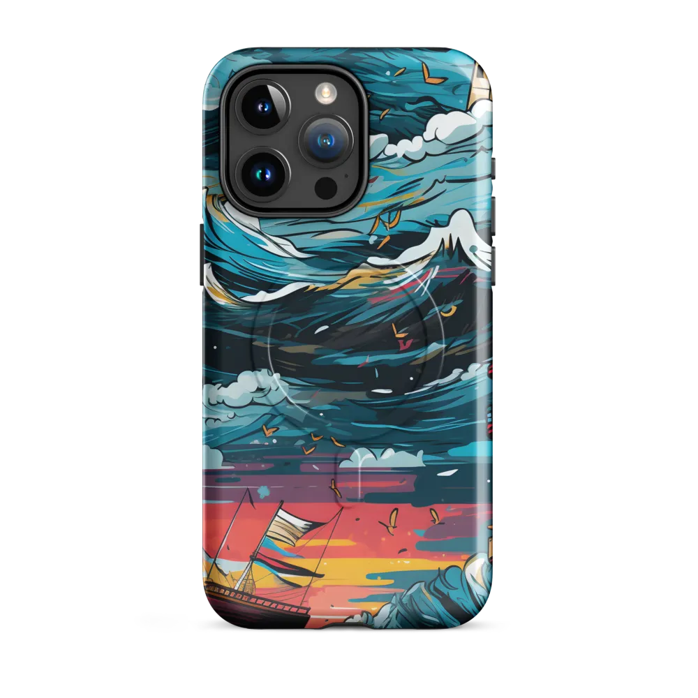 Turbulent Seas: A Lighthouse Adventure | Phone Case |  15 Pro Max | MagSafe® Tough Case | Glossy