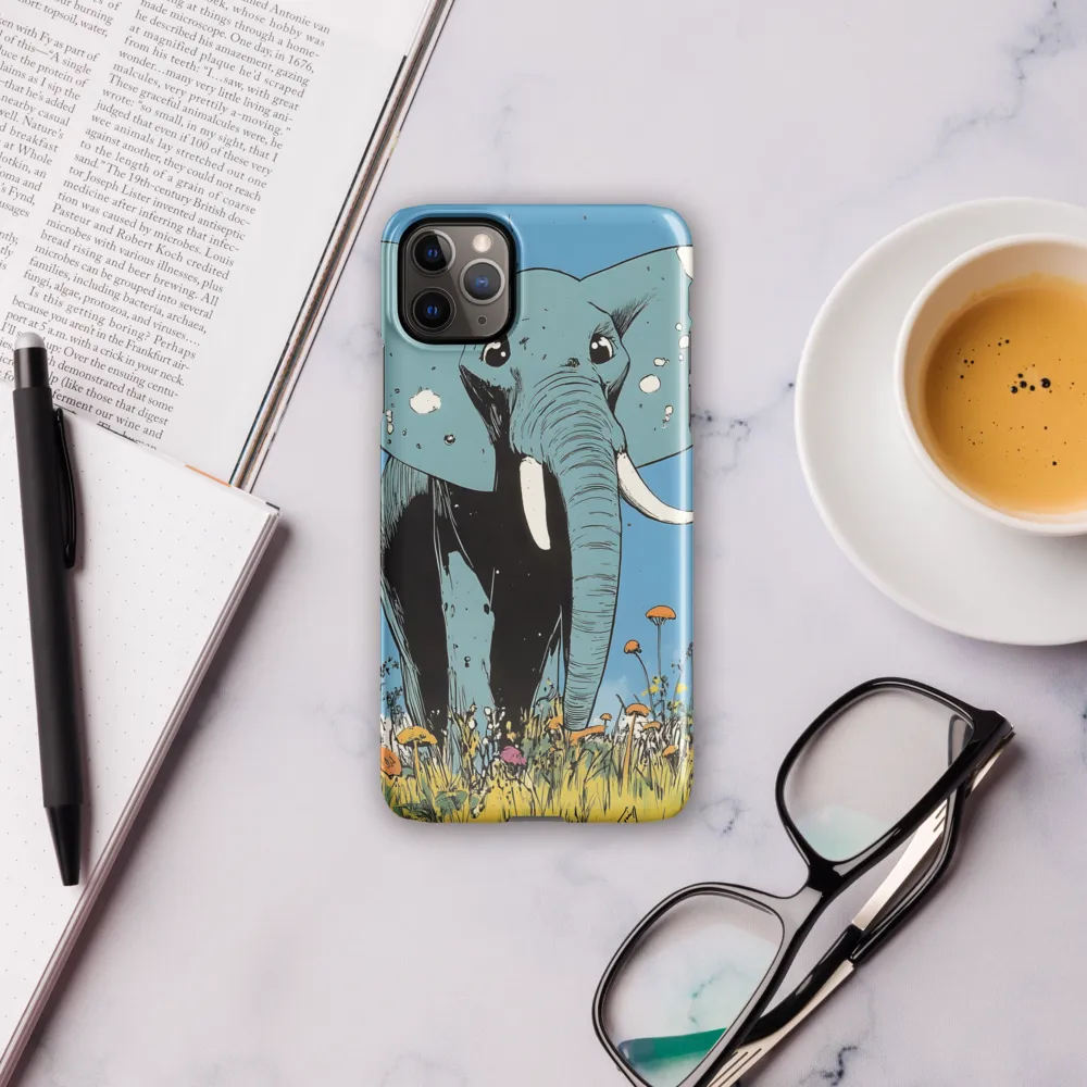 Whimsical Blue Elephant in Bloom | Phone Case |  11 Pro Max | Snap Case | Glossy