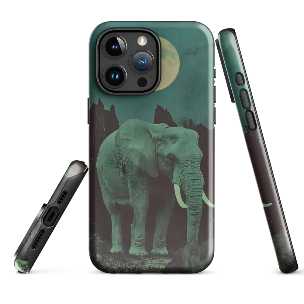 Ethereal Presence: Elephant Under a Full Moon