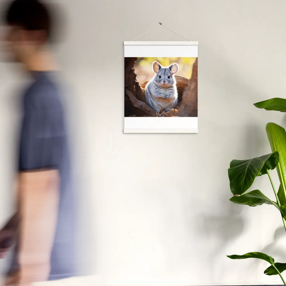 Gentle Whispers of Nature: The Chinchilla | Poster With White Wood Hanger | 16″×20″