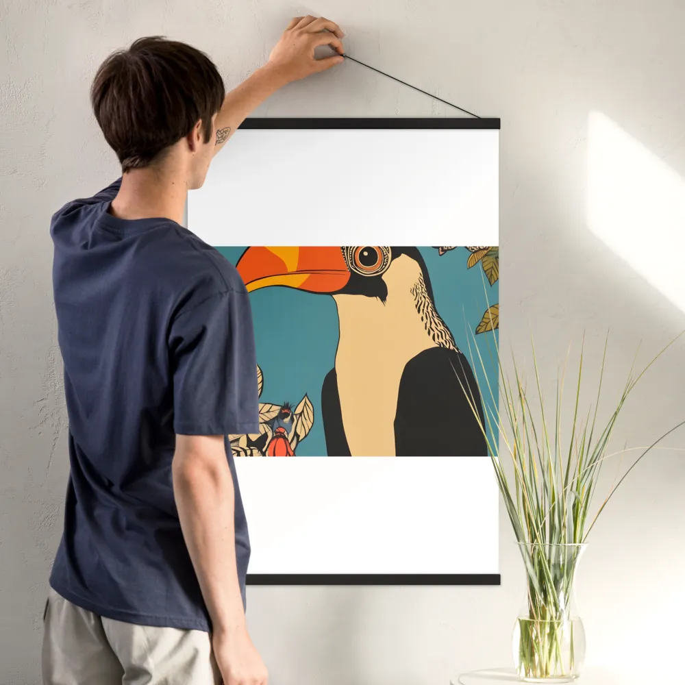 Tropical Majesty: The Toucan at Rest | Poster With Black Wood Hanger | 24″×36″