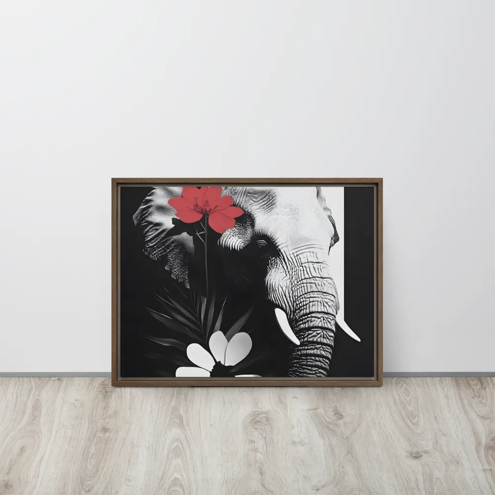 Elephant Harmony | Canvas with Brown Frame | 18″×24″