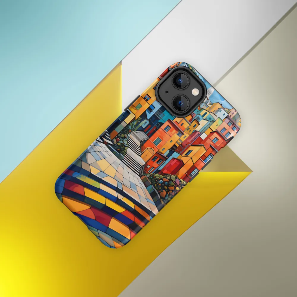 Vibrant Village: A Cubist Journey
