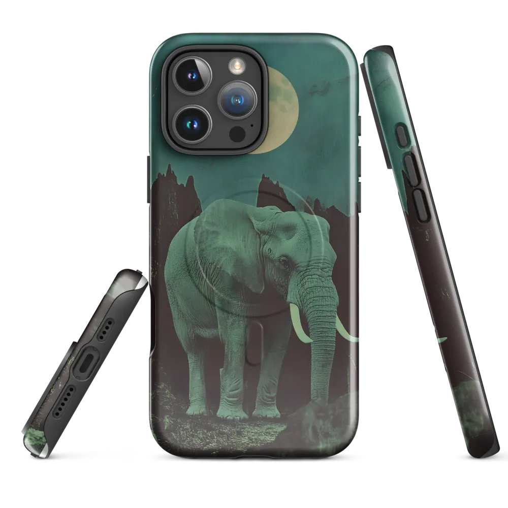 Ethereal Presence: Elephant Under a Full Moon