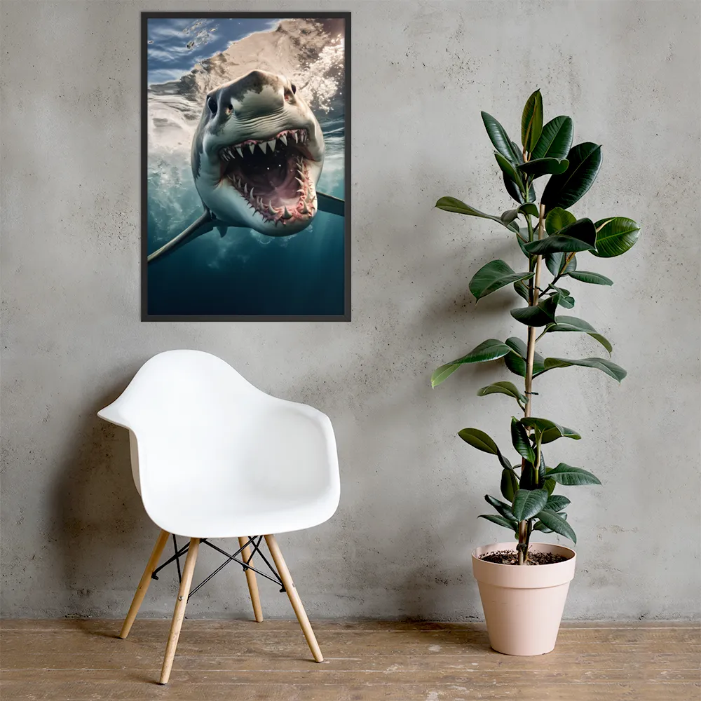 Fierce Majesty of the Ocean | Poster with Black Frame | 24″×36″