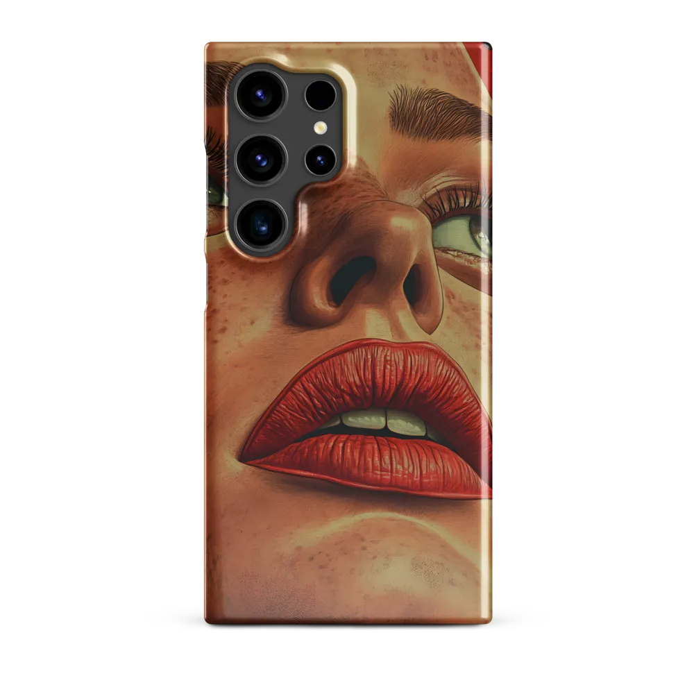 Red Intensity: A Portrait of Elegance | Phone Case |  S24 Ultra | Snap Case | Glossy