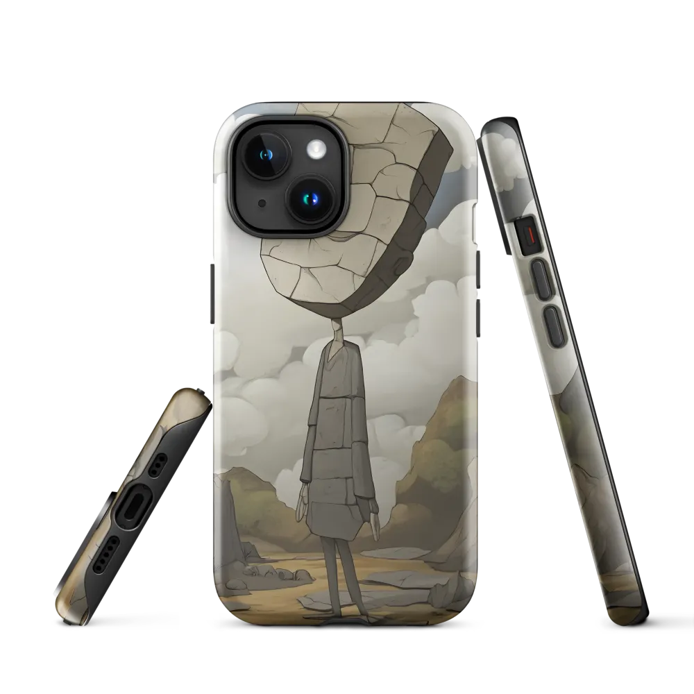 Whimsical Stone Figure in a Rocky Landscape | Phone Case |  15 | Tough Case | Glossy