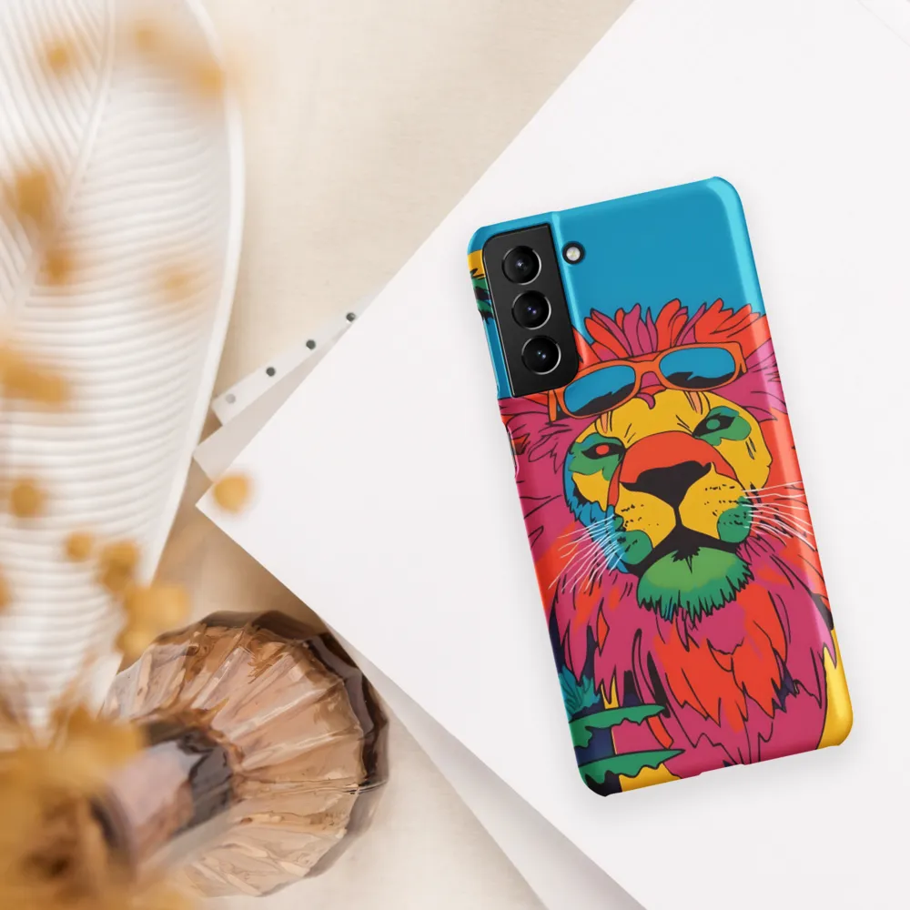 Lion with Sunglasses: A Vibrant Tropical Portrait
